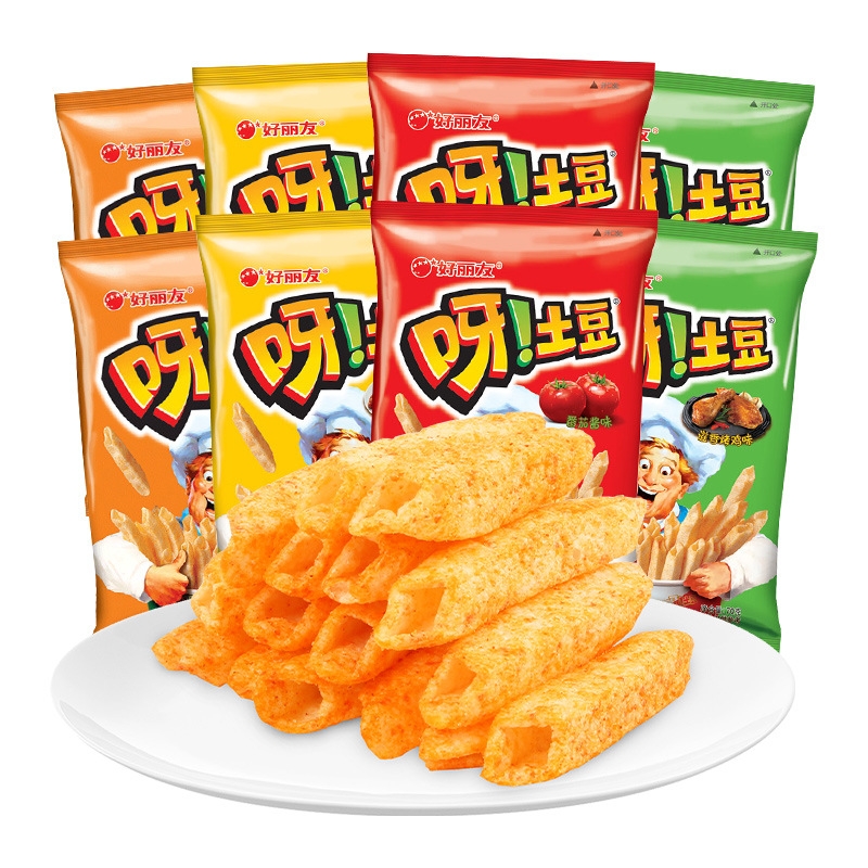好丽友呀土豆薯条40g70g休闲零食小吃宿舍办公室膨化蜂蜜番茄味