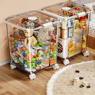 毛绒玩具零食收纳箱家用透明大容量超大玩偶透明整理箱娃娃收纳桶