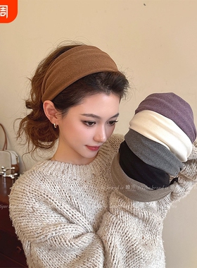 复古秋冬日常外捆发箍女2025新款压发高颅顶灰色发带发卡发旅头箍
