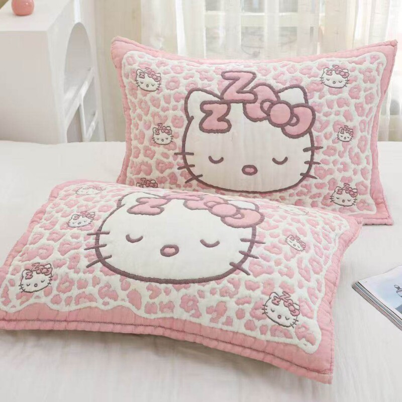 纯棉枕巾八层纱布加厚新款四季通用卡通家用全棉泡芙枕头盖巾吸汗