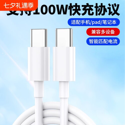 驯龙师 100W双头type-c数据线双向tpyec双pd快充ctoc适用小米华为荣耀tpc车载充电线器笔记本电脑typc公对公