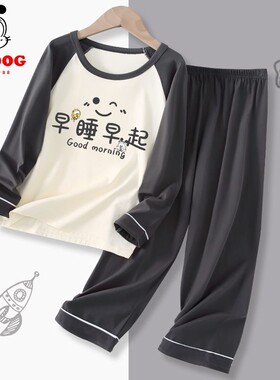 男童套装纯棉儿童家居服秋季薄款