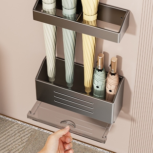 磁吸雨伞架免打孔壁挂家用酒店入户门后玄关沥水伞具收纳磁力挂架