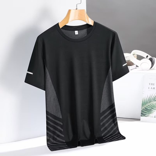 宽松健身衣服训练跑步服户外上衣 运动短袖 速干t恤男冰丝夏季 薄款