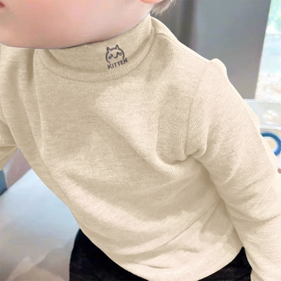 儿童德绒新款男童女童打底衫2025秋冬款儿童半高领打底衫保暖内搭