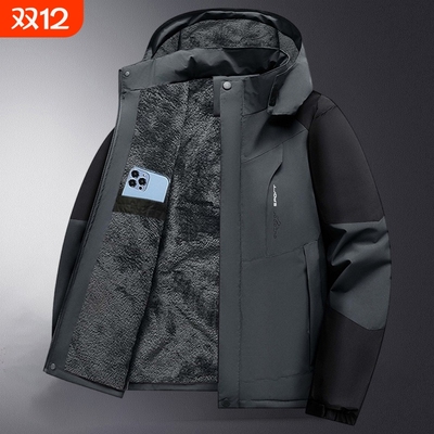 冬季外套棉衣男加厚加绒男士棉袄棉服工作服爸爸冬装中老年冲锋衣