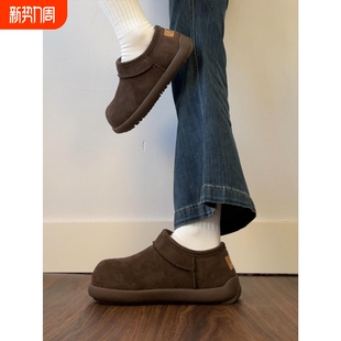 厚底小土豆雪地靴女款2025冬季新款加绒勃肯鞋保暖毛毛棉鞋子平底