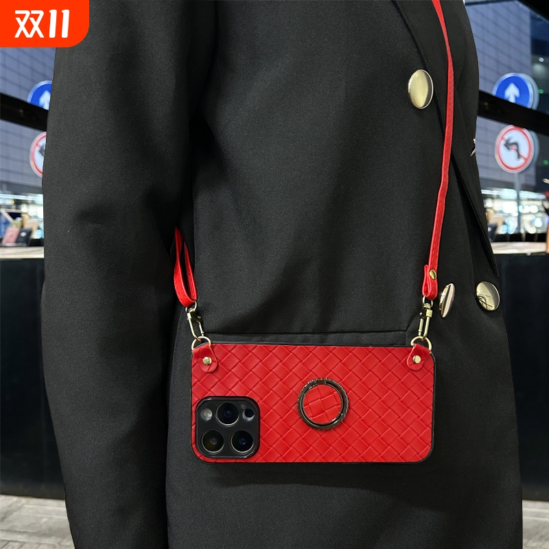 喜庆旋转支架可斜跨防摔手机壳