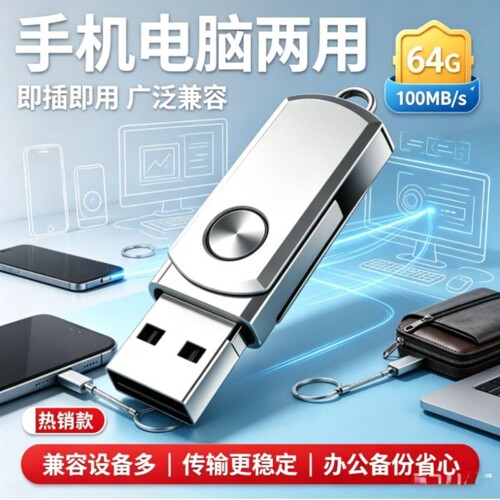 USB64G优盘办公资料高速传输存