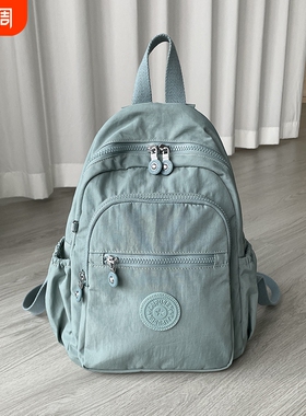 小号双肩包轻便双肩背包休闲百搭尼龙洗水布女红色防水蓝色粉色