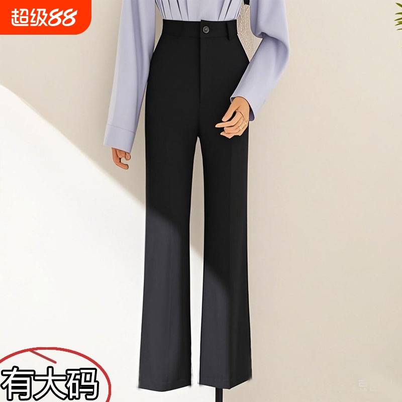 黑色西装裤女高腰显瘦职业裤