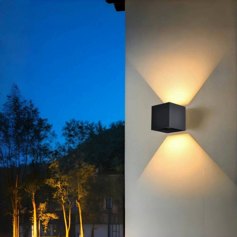 铝材户外壁灯防水可调光壁灯方形灯四叶片led阳台庭院灯