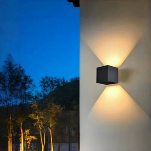 铝材户外壁灯防水可调光壁灯方形灯四叶片led阳台庭院灯