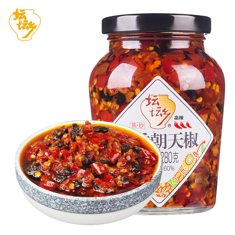 坛坛乡剁辣椒蒜香辣椒酱豉香湖南朝天椒拌饭酱剁椒鱼头拌面下饭菜