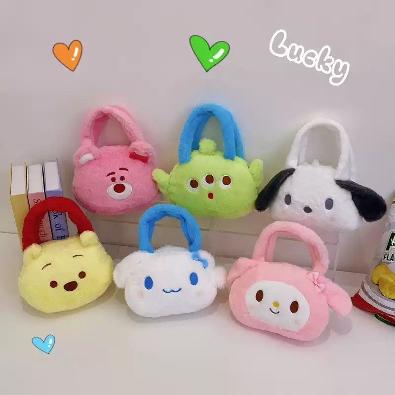 可爱毛绒玩偶手提包小手提韩版卡通公仔包包手拎包抓机娃娃包