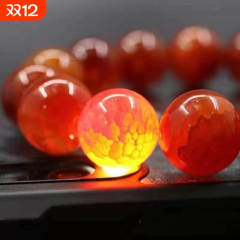 南红玛瑙龙纹手链龙鳞手串