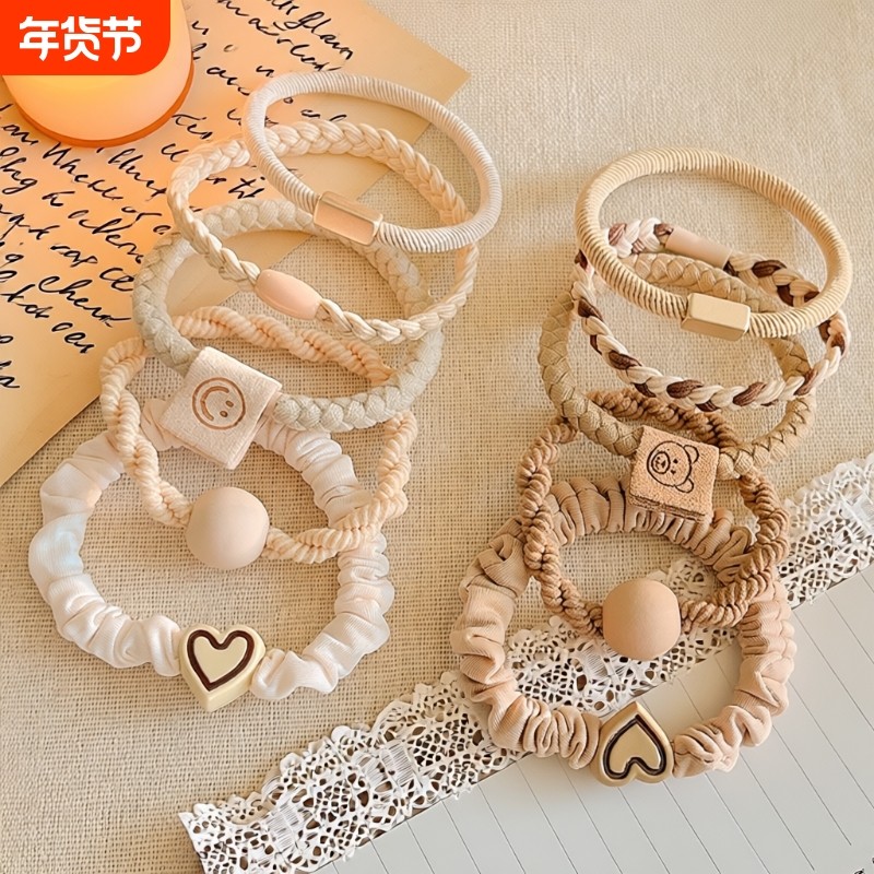 气质爱心发绳女2025新款高弹力耐用头绳橡皮筋扎头发发圈头饰皮套
