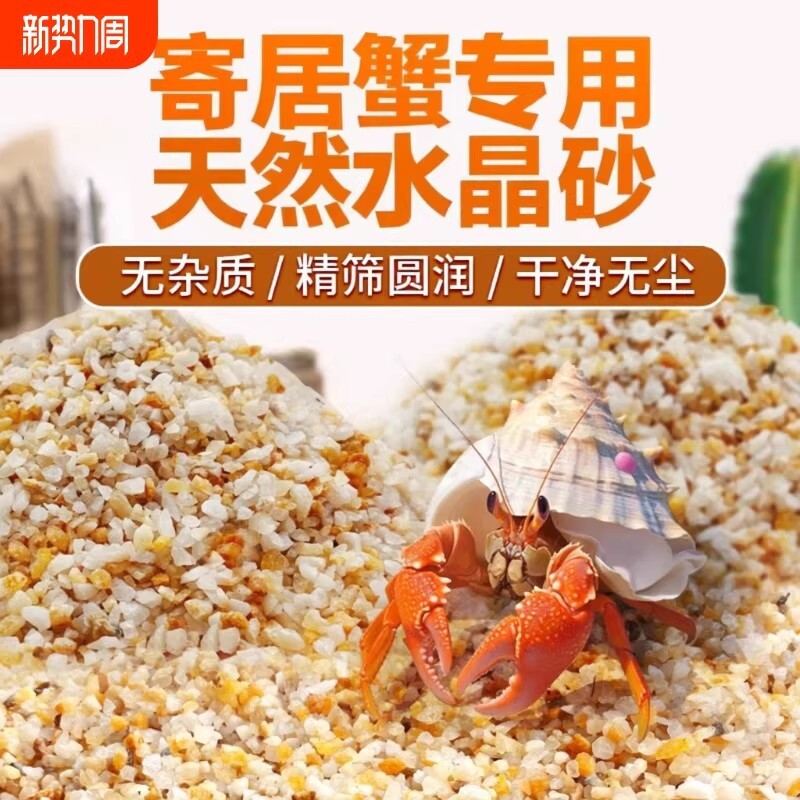免洗海沙寄居蟹专用沙水草螃蟹底沙石乌龟纯天然鱼缸底砂造景饲养