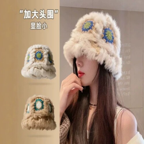 可爱毛绒醒狮帽子女秋冬季保暖
