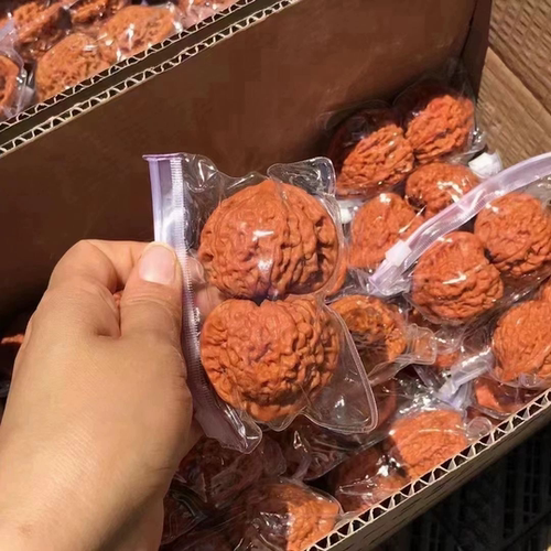 精品文玩核桃狮子头四座楼官帽球盘盘玩核桃手把件小众麒麟纹包浆