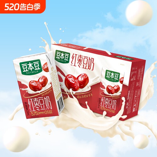 豆本豆唯甄红枣豆奶250ml*24盒早餐奶正品健康红枣味原味植物源头