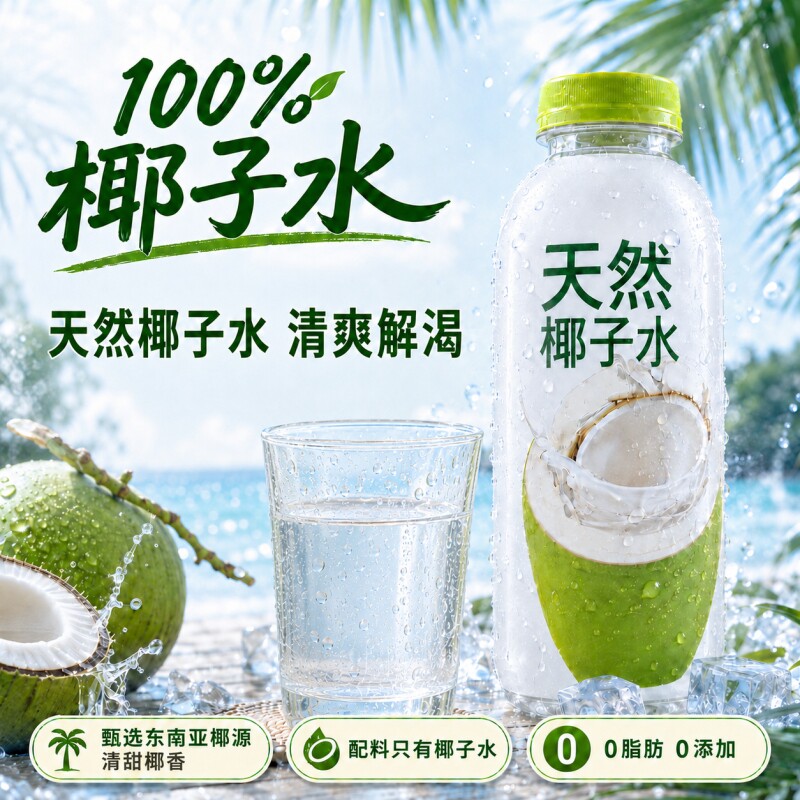 100%椰子水百分百天然纯轻椰子水孕妇专用0糖0脂肪上健身推荐饮料