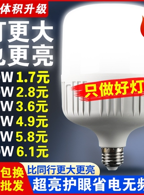 超亮led螺口灯泡e27家用10W20W30W40W60W80W120W150瓦节能灯照明