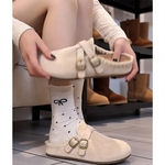 爆款白色半拖勃肯鞋女2025新款秋冬配裙子加绒软底包头拖米色平底