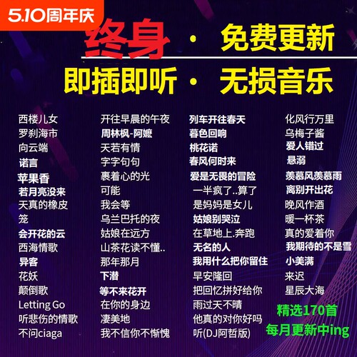 高档音质汽车无损音乐车载U盘抖音热门歌曲立体环绕豪华音质优盘