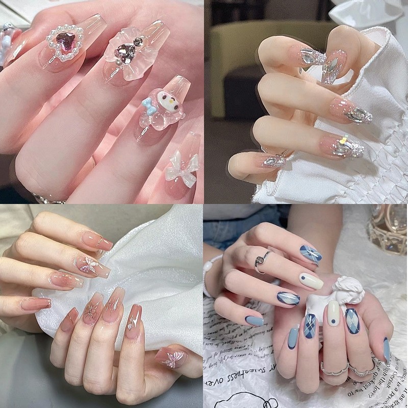 2024款手工腮红猫眼纯欲小堆钻温柔气质浪漫可拆卸穿戴甲片美甲贴