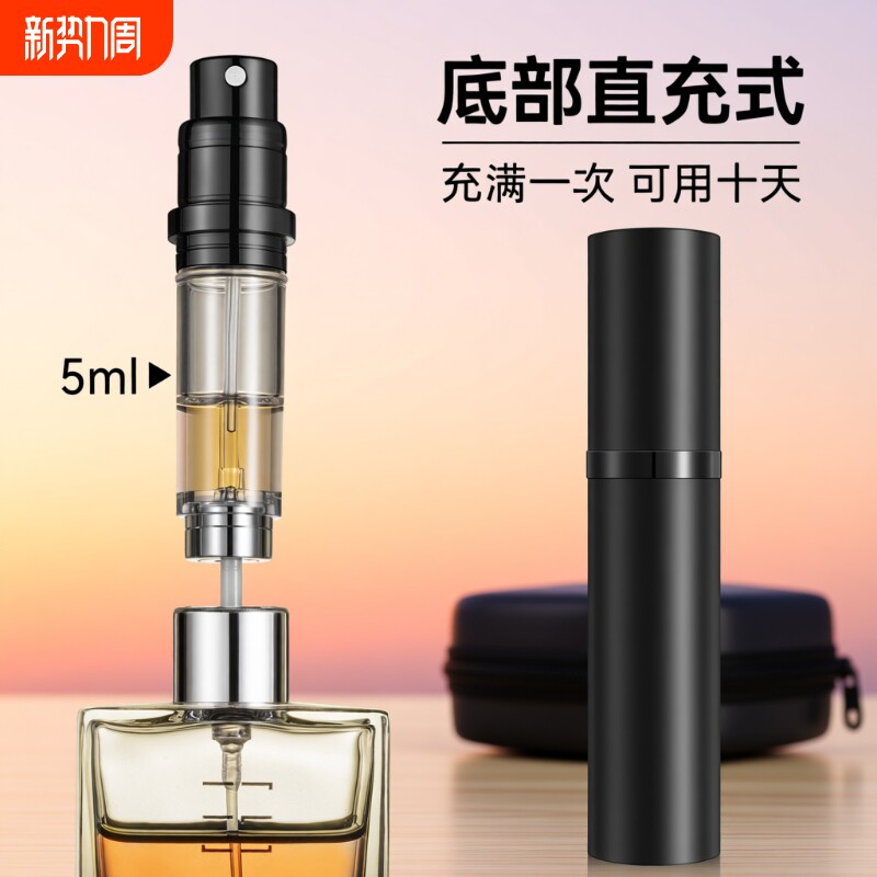 黑鸦香水分装瓶便携式高端底部分装抽取器大牌小样的空瓶迷你旅行
