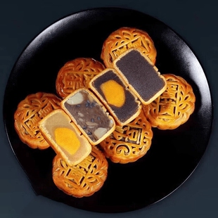 广式月饼豆沙蛋黄味莲蓉味小月饼零食老式糕点五仁散装传统水果