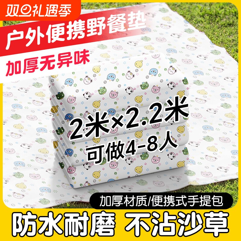 野餐垫一次性防潮垫加厚户外帐篷地垫坐垫防水草坪垫便携地上露营
