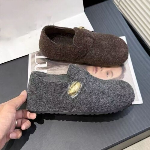 意尔康心选加绒舒适一脚蹬包头穆勒鞋厚底复古时尚百搭博肯拖鞋20