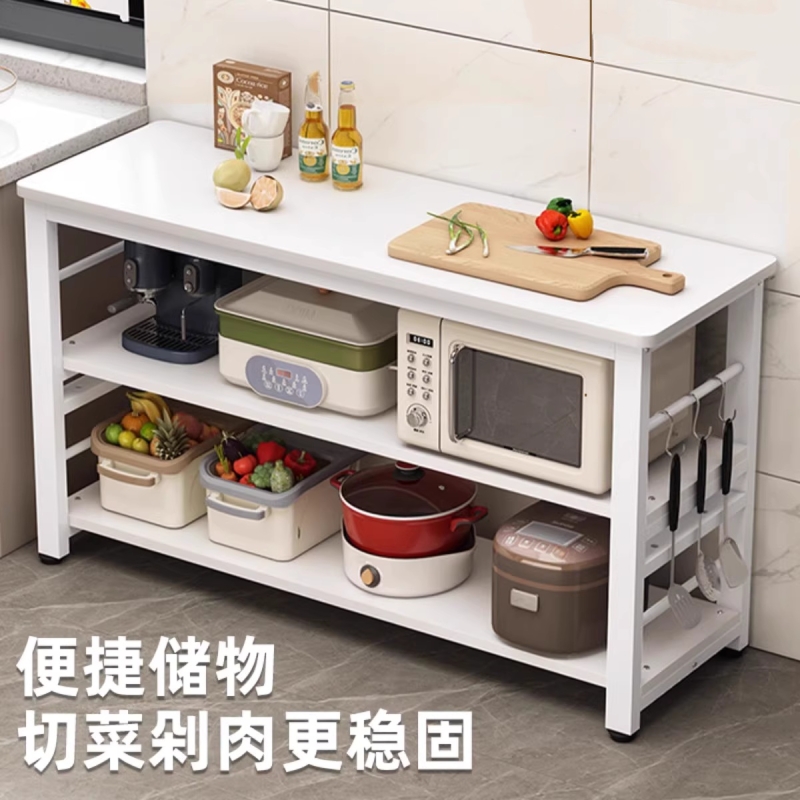 厨房置物架家用长窄桌子切菜台微波炉置地式收纳架操作台防锈防腐