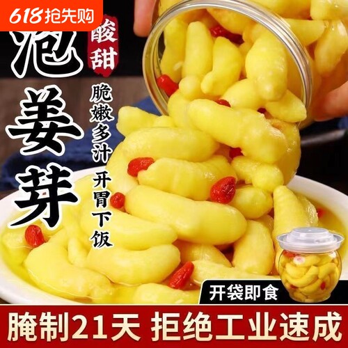 正宗山东枸杞醋泡姜芽新鲜嫩姜仔酸辣老坛生姜腌制即食泡菜下酒菜