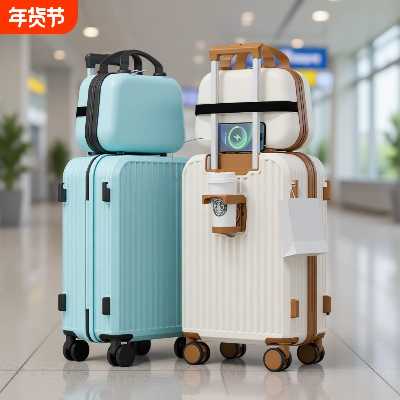 2025结实大容量学生子母箱女26寸多功能国潮20登机箱男新款万
