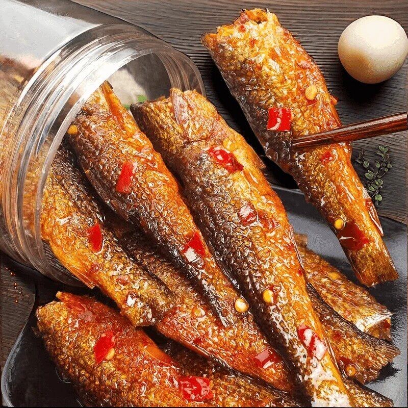 湖南特产香辣手撕鱼干即食下饭菜酱板辣鱼排零食小吃小鱼仔下酒菜