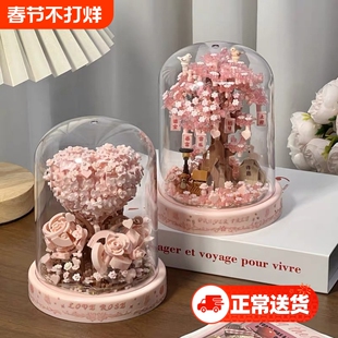 兼容乐高积木2026新款永生玫瑰花束盆栽摆件女孩系列拼装玩具礼物