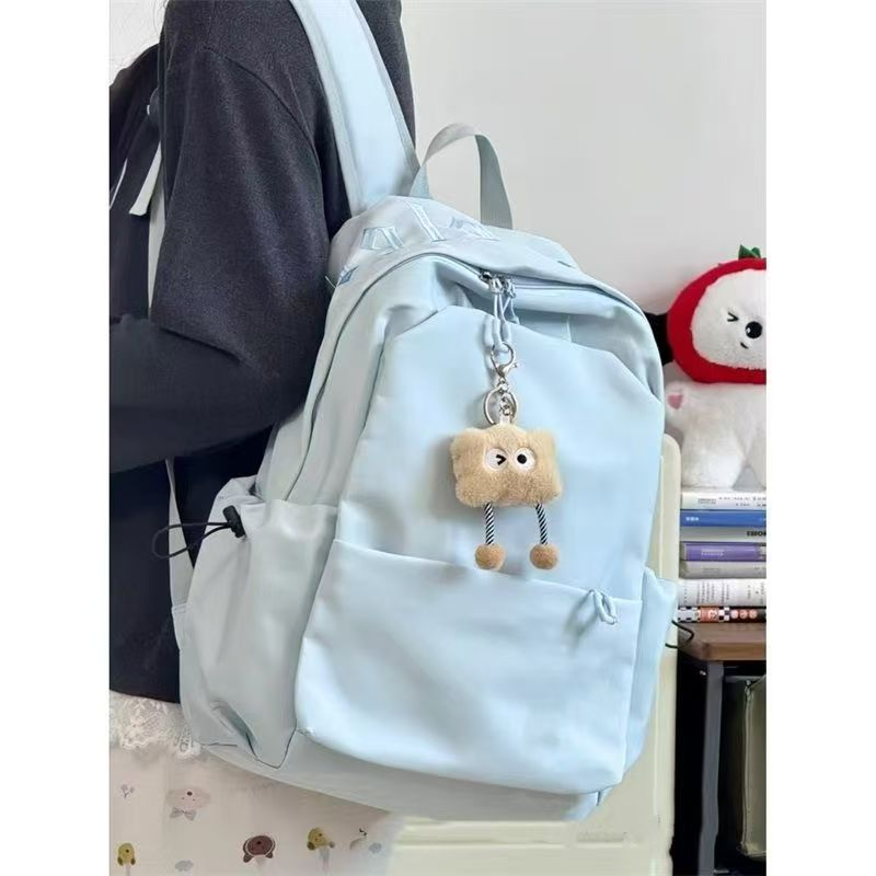 日系休闲通勤背包女百搭高中生大学生电脑双肩包男简约百搭书包