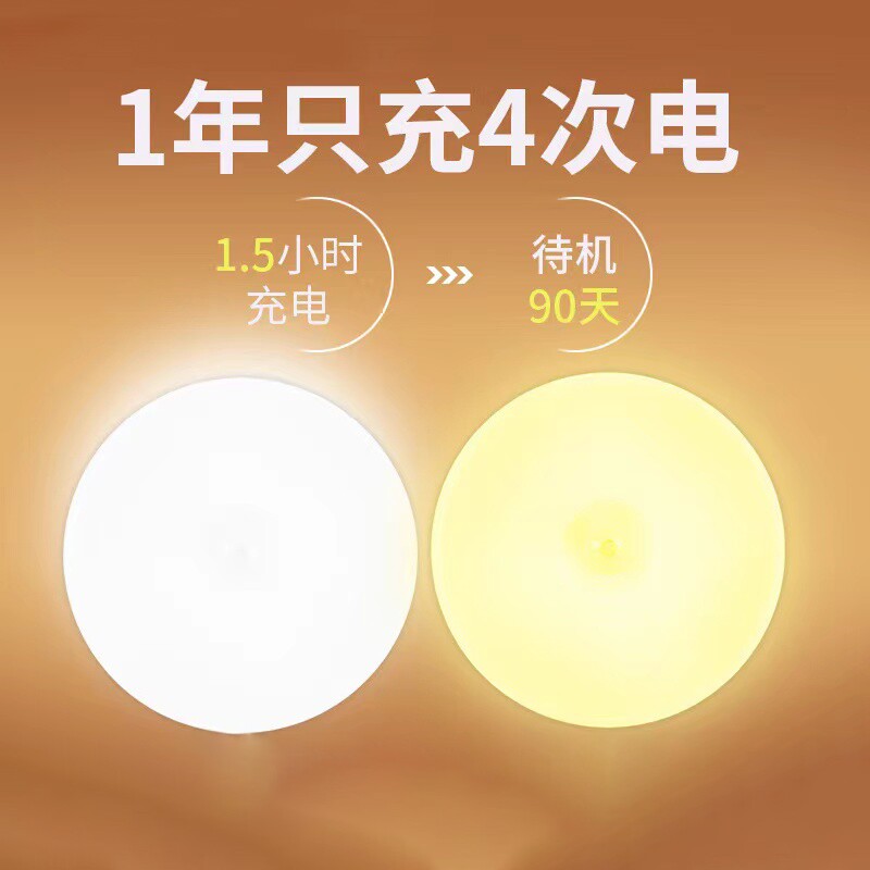 人体感应灯家用走廊过道楼道智能声控卧室无线led充电磁吸小夜灯