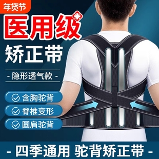 医用脊椎柱侧弯驼背矫正器成人背部专用矫姿带脊柱腰椎支撑固定