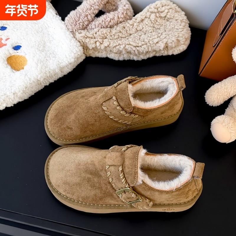 平底勃肯鞋女加绒保暖雪地靴女2025新款冬季乐福鞋豆豆鞋博肯棉鞋,女鞋,勃肯鞋/软木鞋,淘宝优惠券,粉丝福利购,淘宝优惠卷