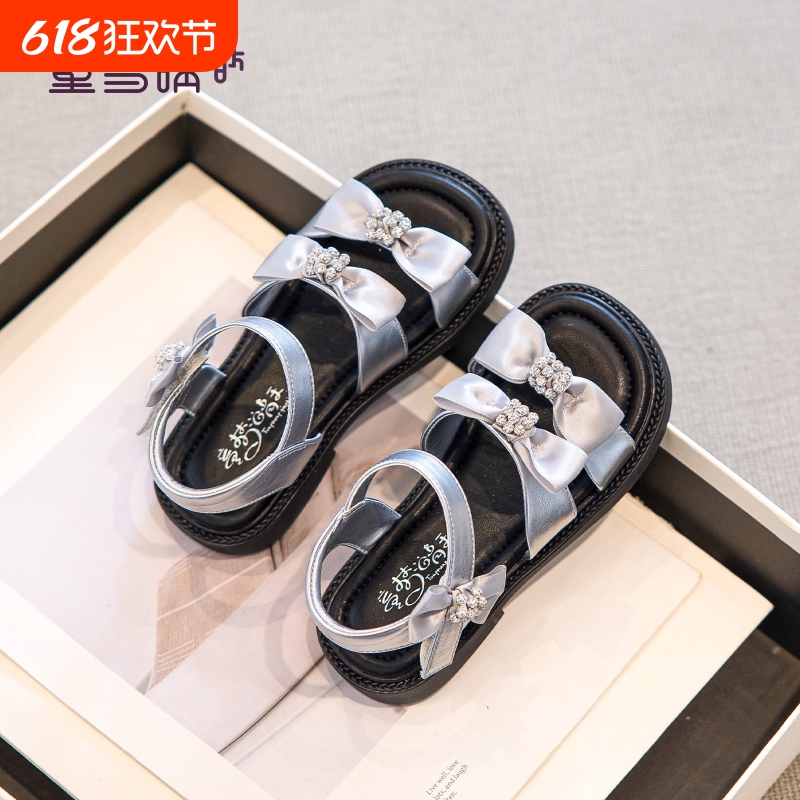 儿童凉鞋2025新款夏款女童公主鞋软底大童夏鞋夏季女孩洋气芭蕾风