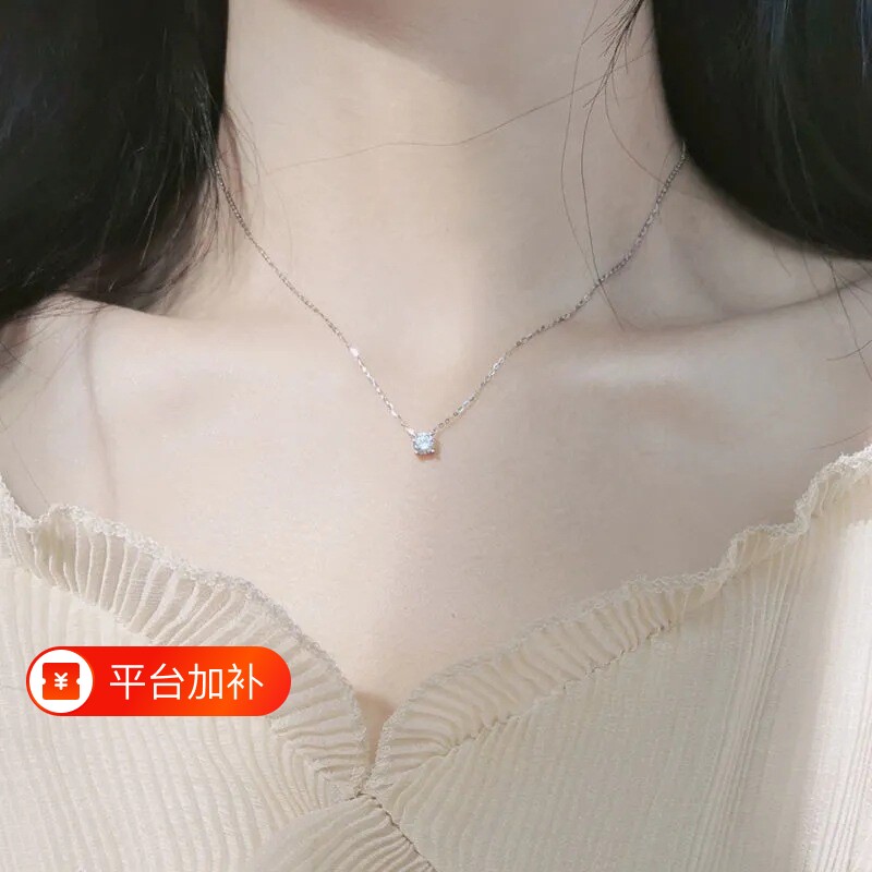 单颗锆石锁骨链气质简约百搭个性气质学生闺蜜项链女礼物