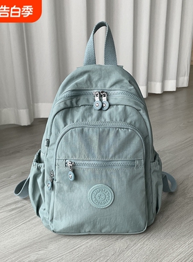 小号双肩包轻便双肩背包休闲百搭尼龙洗水布女红色防水蓝色粉色