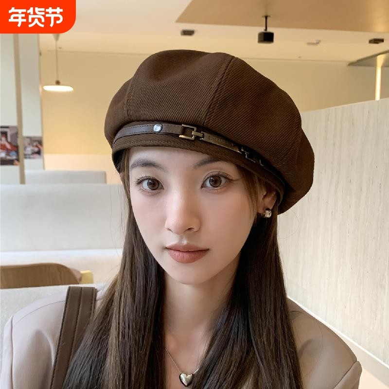 2026新款贝雷帽子女春秋季日系八角帽休闲百搭网红画家帽报童帽潮