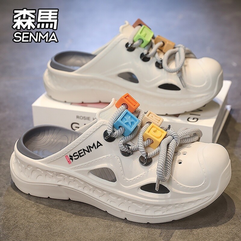 双层洞洞鞋男夏季外穿两用包头拖鞋厚底踩屎感防滑软底凉鞋休闲