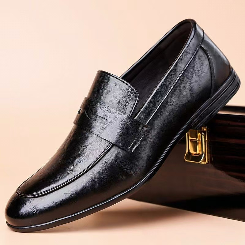 豆豆鞋男春秋新款一脚蹬软底软面百搭男鞋休闲开车皮鞋防水工作鞋