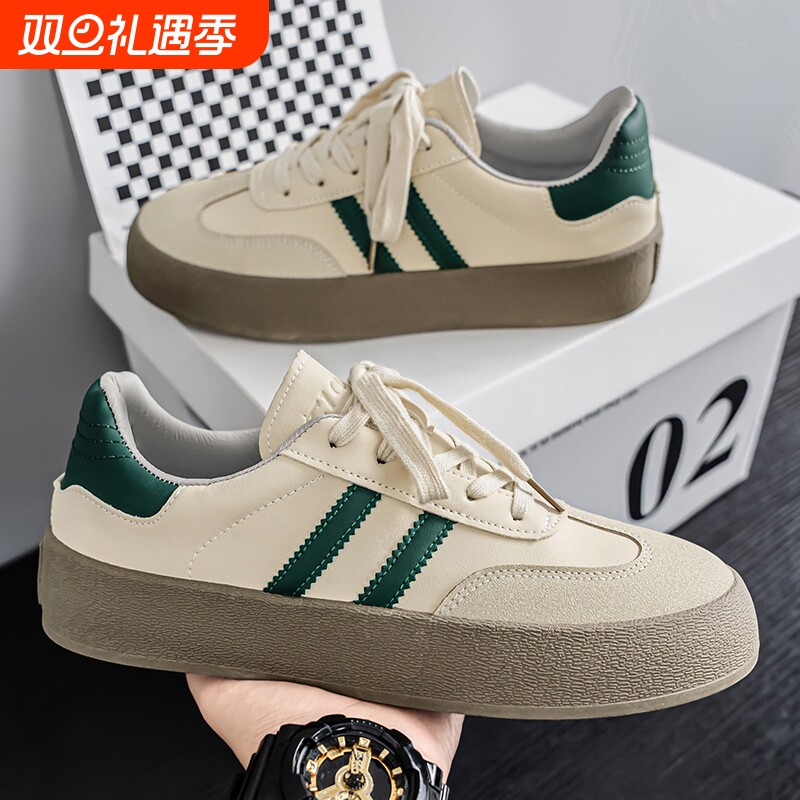 复古德训鞋男2025新款夏季小众设计网红爆款鞋子超火百搭厚底板鞋